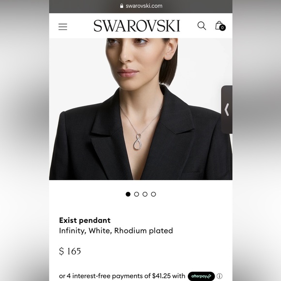 Swarovski Silver Infinity Necklace - Picture 2 of 4